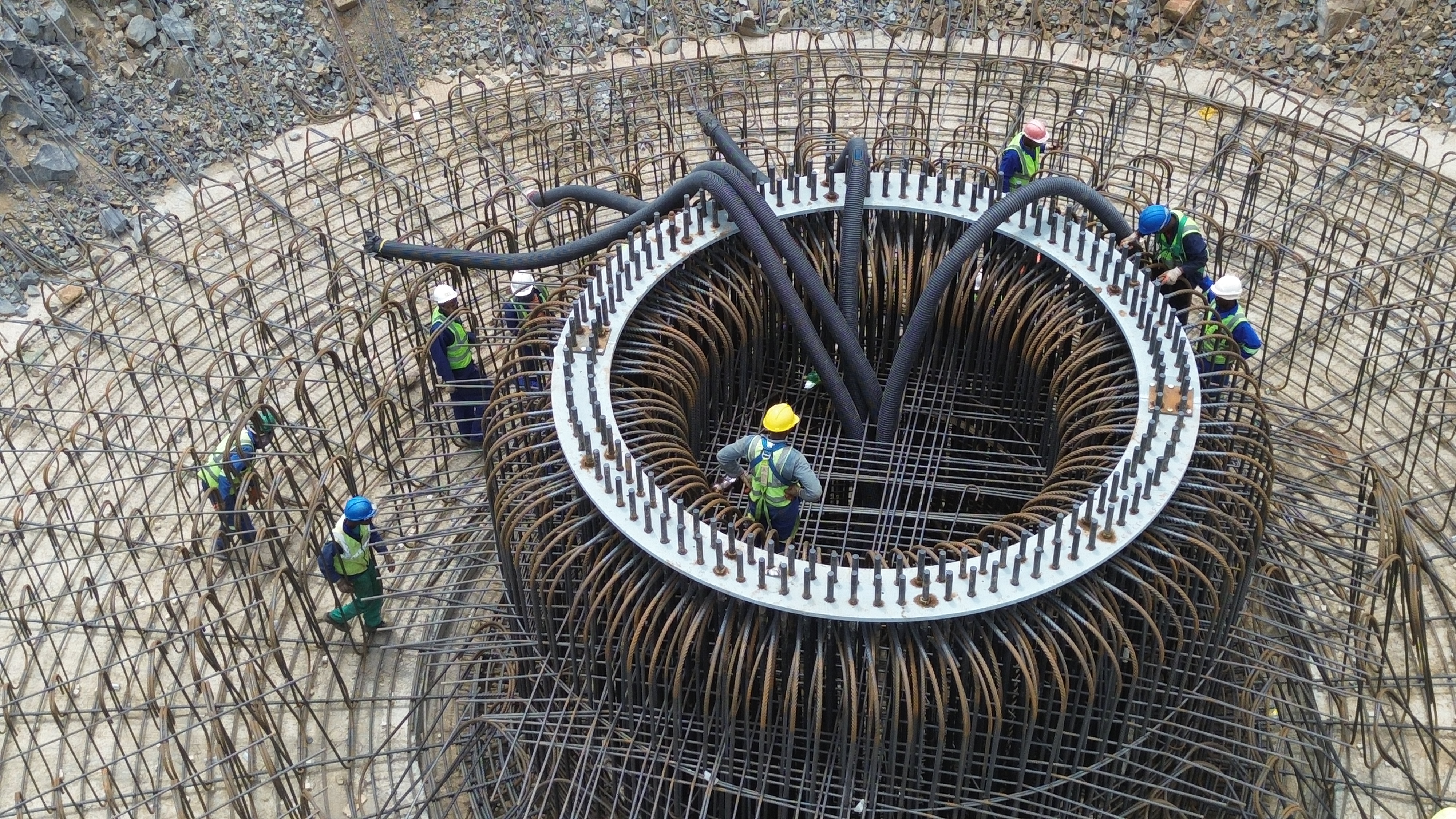 Wind turbine base blasting - Castle Wind Farm